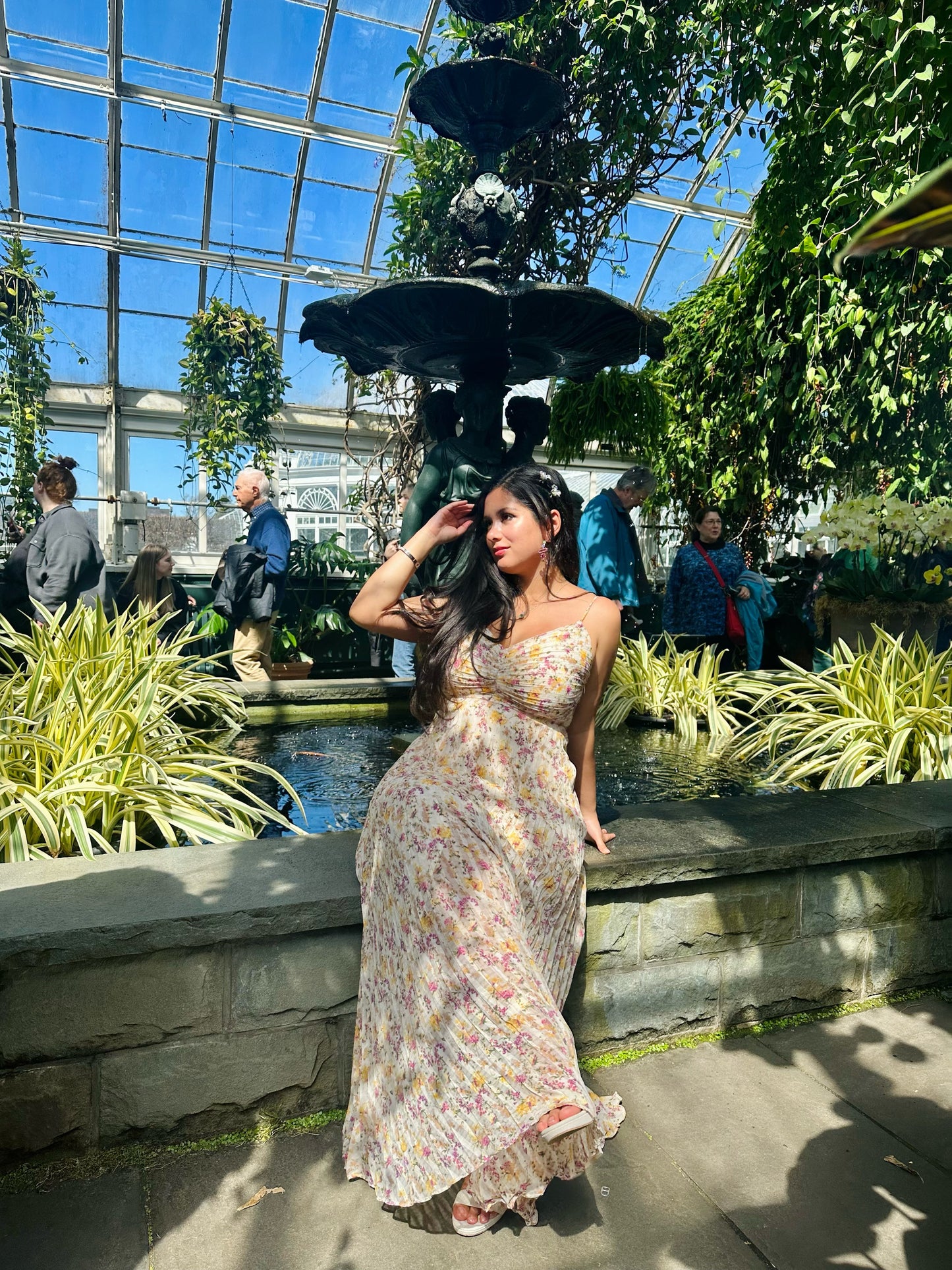 đŸ‘‘Princess belle floral pleated maxi dress