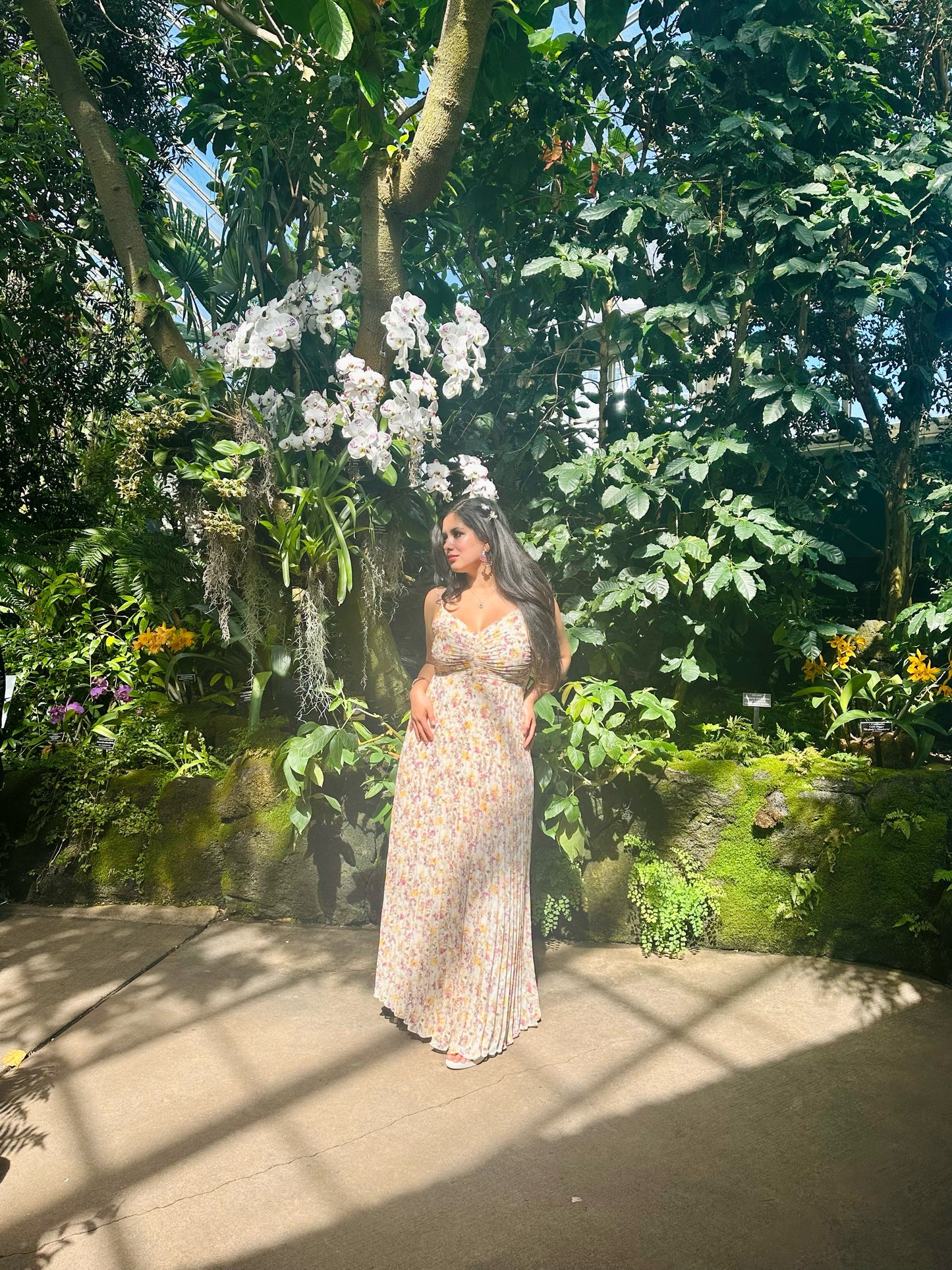 👑Princess belle floral pleated maxi dress