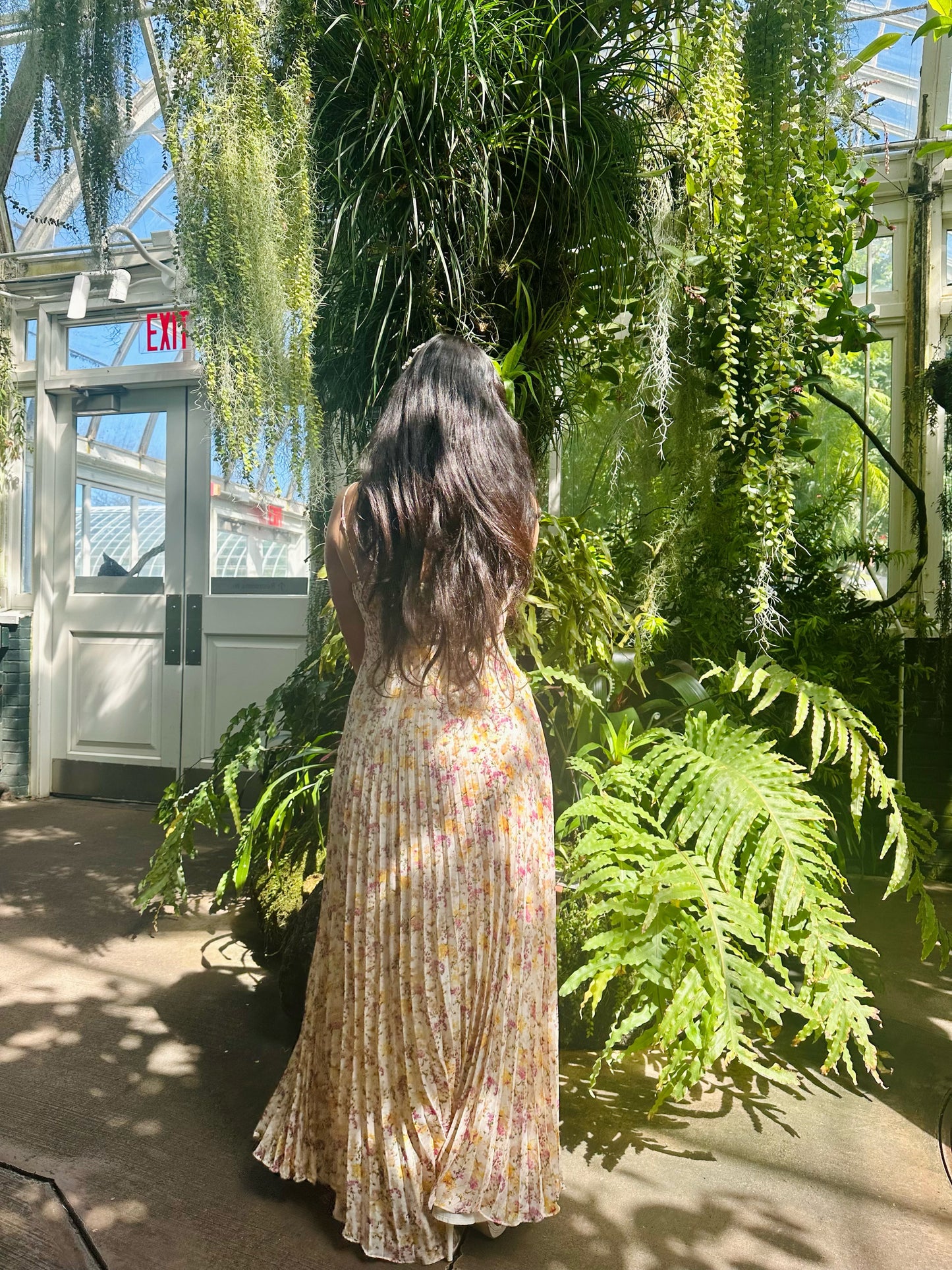 👑Princess belle floral pleated maxi dress