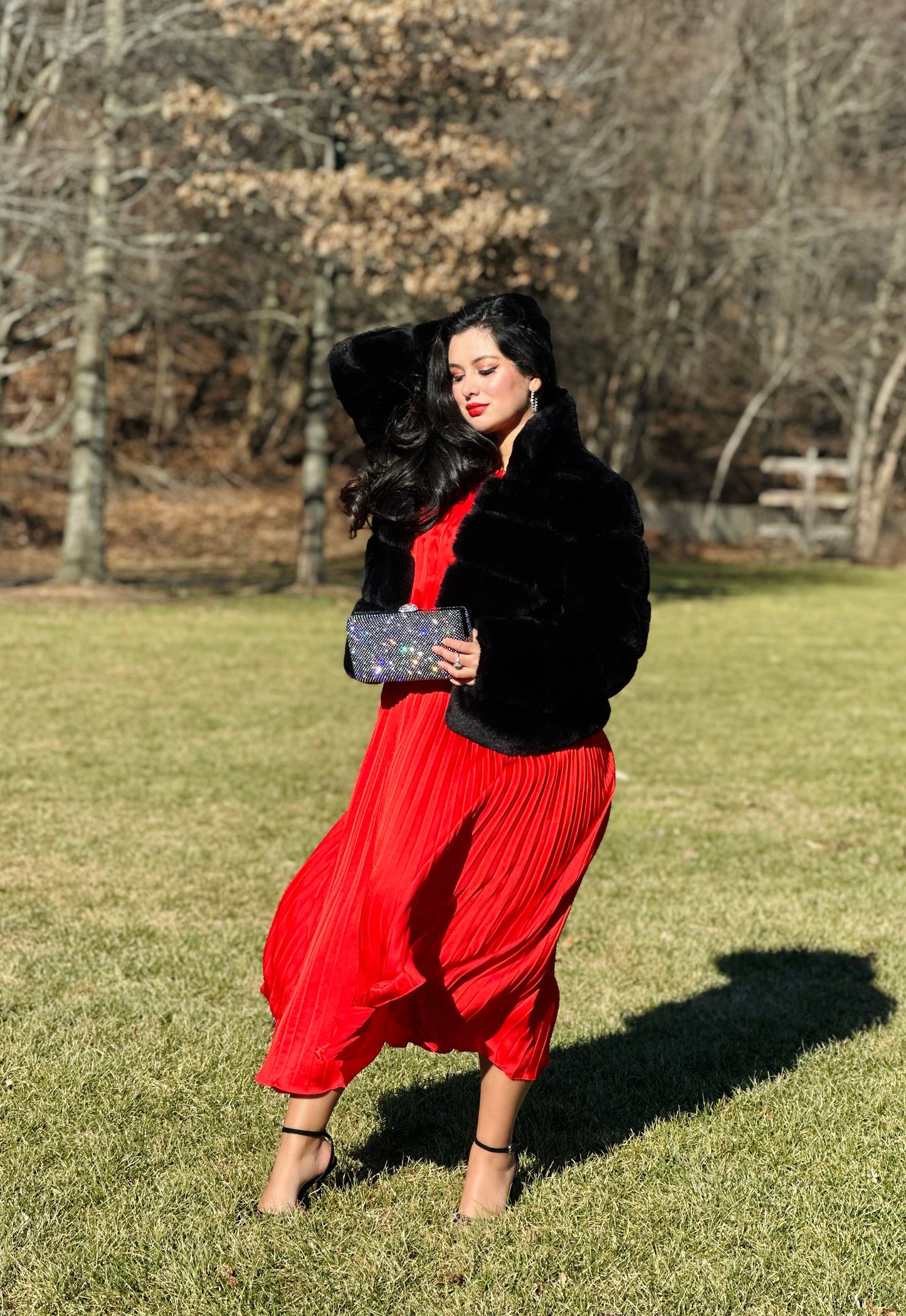 👑Princess Ruby maxi red pleated dress