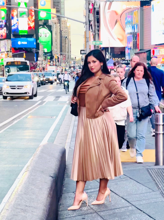 👑Princess Citrine pleated midi skirt